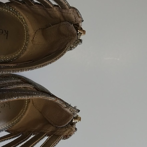 Kelly & Katie Gold/Silver Strappy Sparkle Heels - Picture 9 of 11